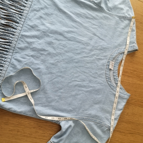 Vintage denim Boho bohemian Southwestern Western Fringe Festival Shirt U… - Picture 11 of 12